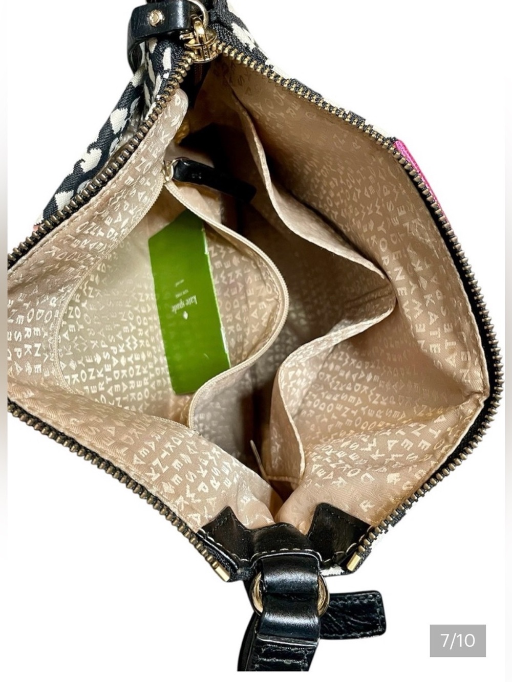 kate spade Black Crossbody with Pink & Cream Center Stripe - Picture 4 of 6